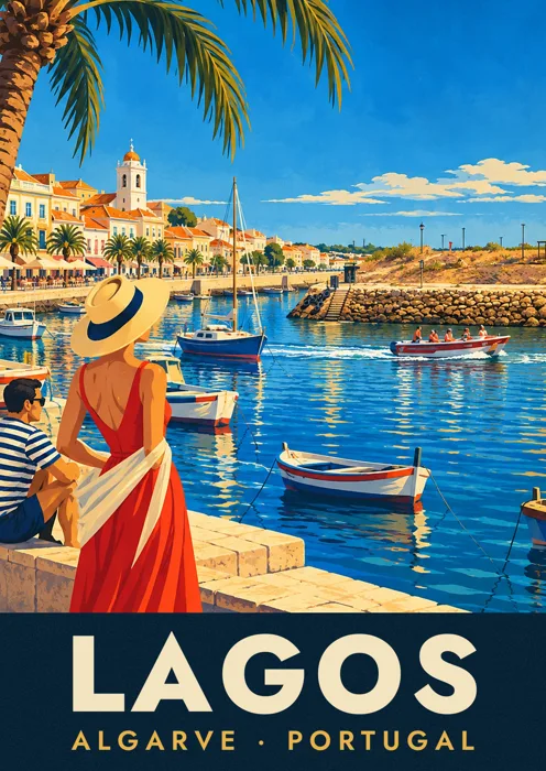 Vintage poster: the riverfront avenue of Lagos